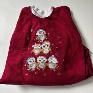Morning Sun winter owl 90s vibe 2XL sweatshirt